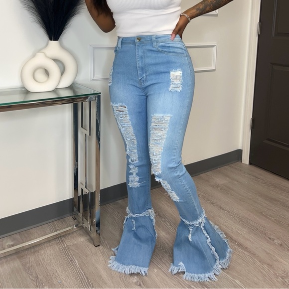 Distressed Bell Bottoms - Picture 1 of 3